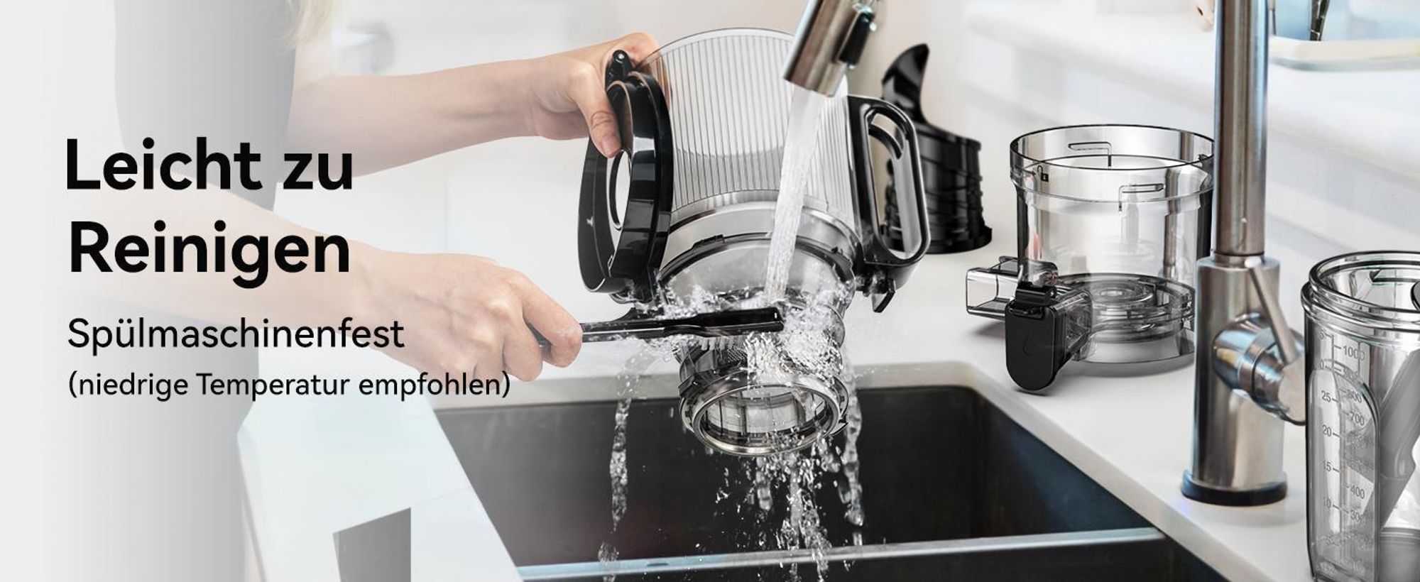 LINKChef SJ-052-EU-BL Entsafter - 250W Leistung 1.8L Kapazität Saftpresse lebensmittelechtes Material 3-Lagiger - Schwarz