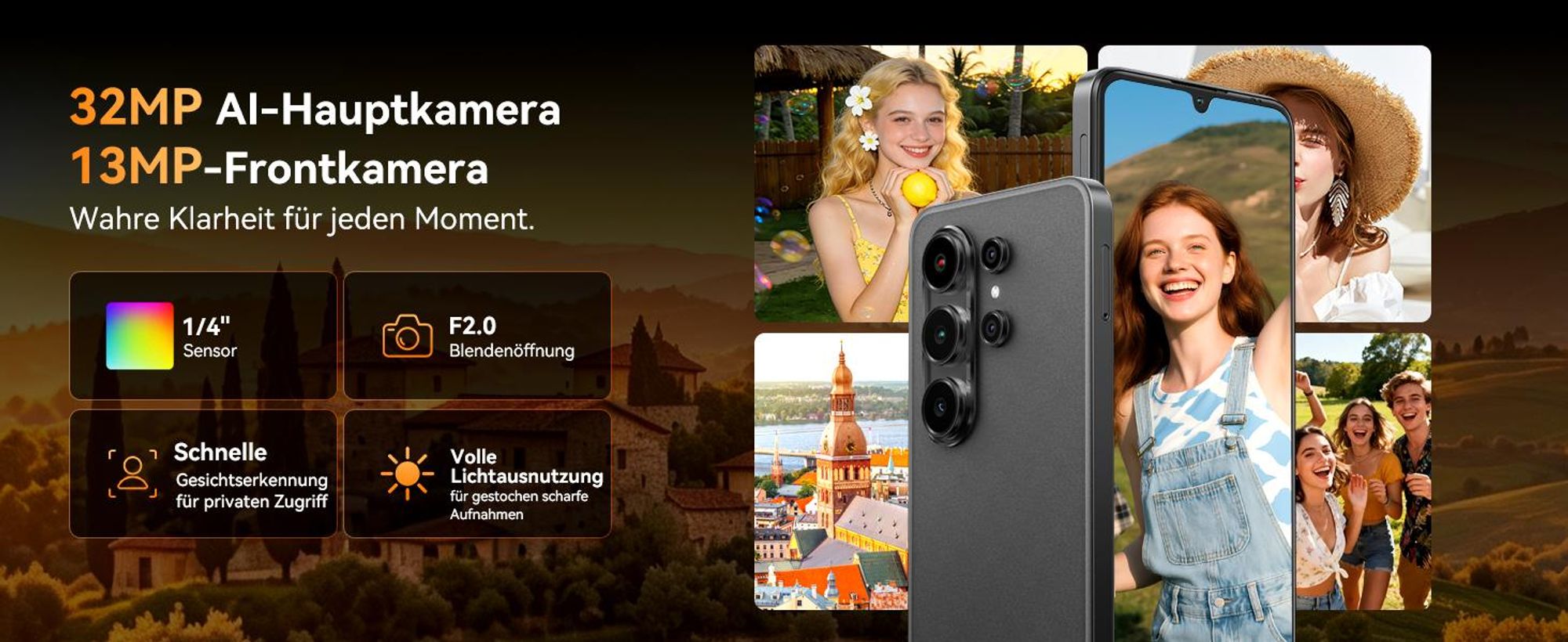 Blackview Wave 10C smartphone Ohne Vertrag, Android 16, 6.88", 120Hz, 1080p, Dual SIM, Face ID, 5000 mAh, Gemini AI, DokeOS 5.0, 1080p, 4G