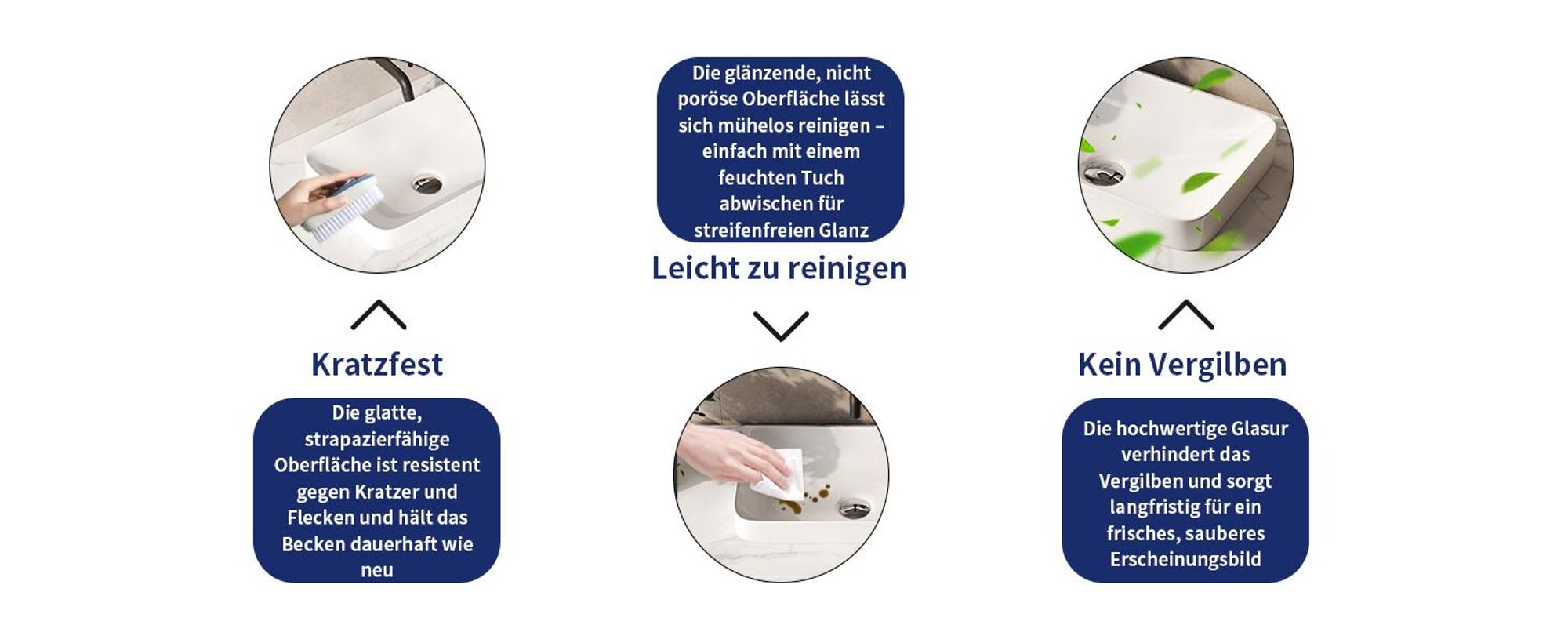 Aufsatzwaschbecken Rechteckig 49x30cm Weiß Keramik – Halbeinbau Waschbecken ohne Hahnloch, 44,5 mm Standardabfluss für Waschtisch & Badezimmer