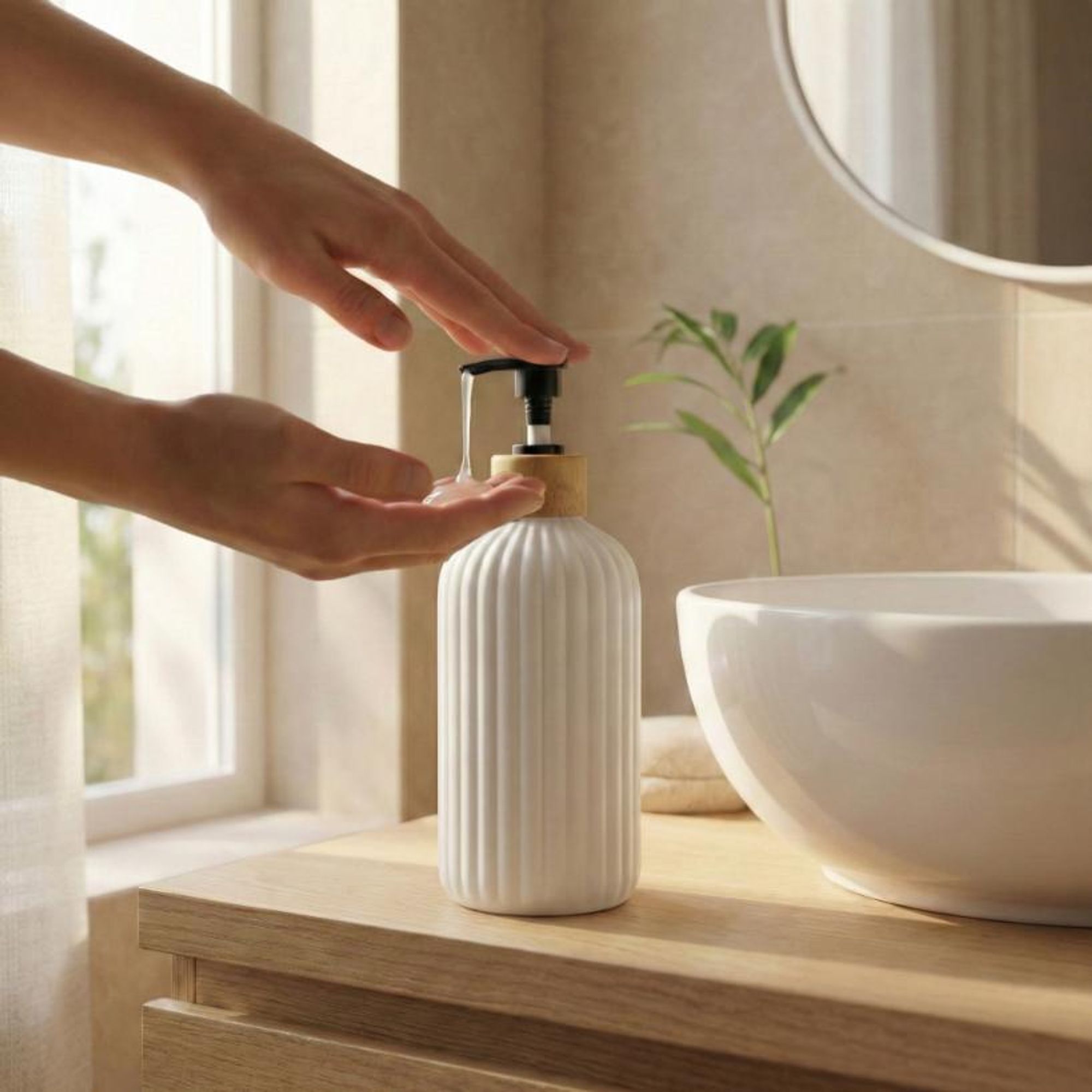 WELLHAUS Seifenspender/Shampooflasche 500ml, Weiß, Matt
