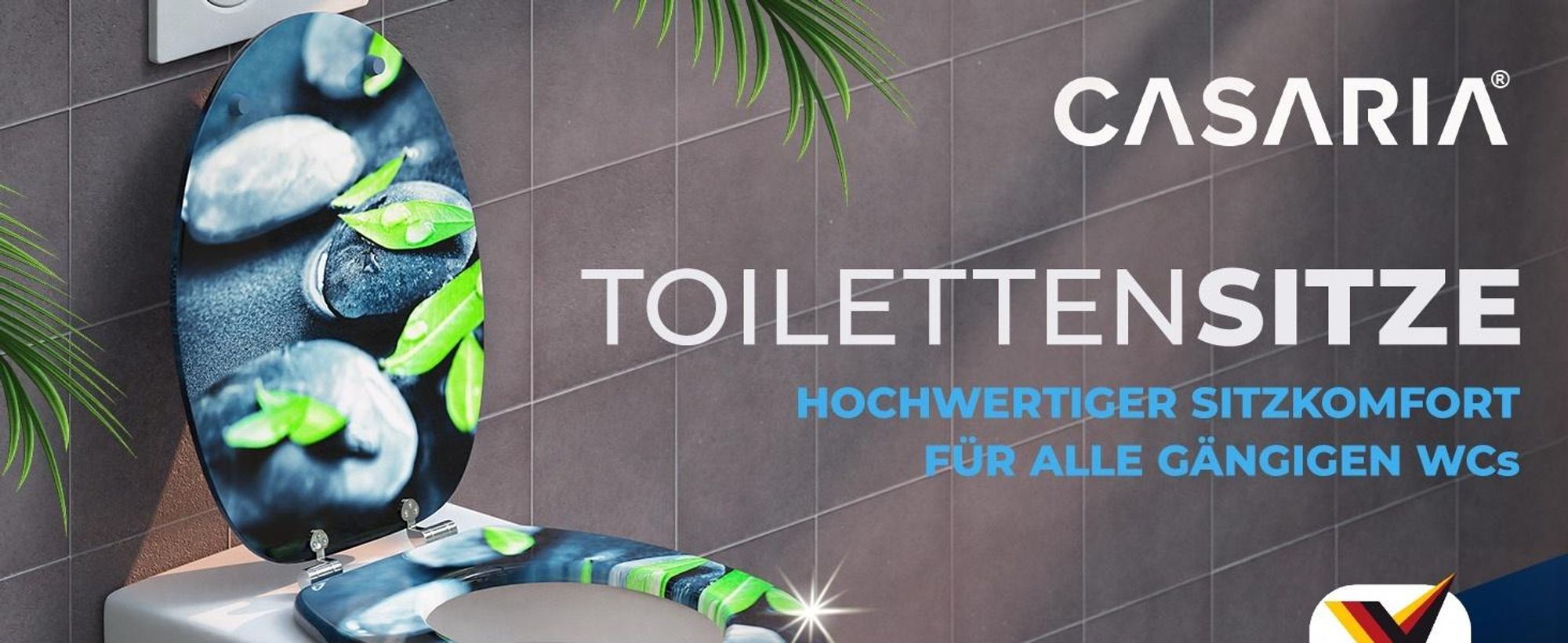 CASARIA WC Sitz mit doppelter Absenkautomatik Stein & Laub