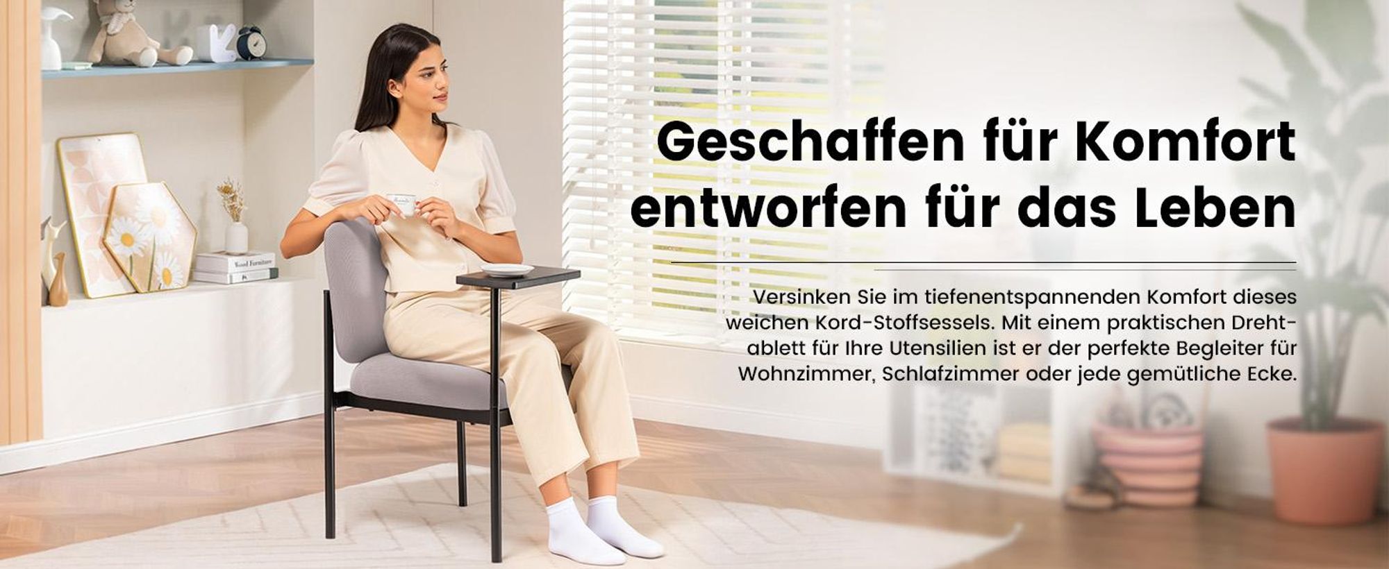 COMHOMA Loungesessel Sessel Relaxsessel Ohrensessel modern, Polsterstuhl mit Metallbeinen, Einzelsofa für Wohnzimmer/Schlafzimmer/Garten, Lila