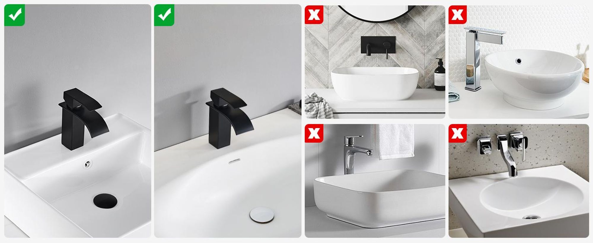 Wasserfall Waschtischarmatur 304 Edelstahl Schwarz, Bleifrei Kalt Warm, Cecipa, Badarmatur Mischbatterie, Wasserhahn Bad, Waschbeckenarmatur Schwarz