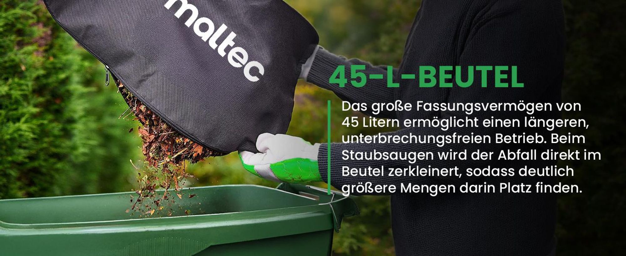 Elektro Laubbläser Laubsauger Blätterbläse mit Schredder Häcksler Staubsauger