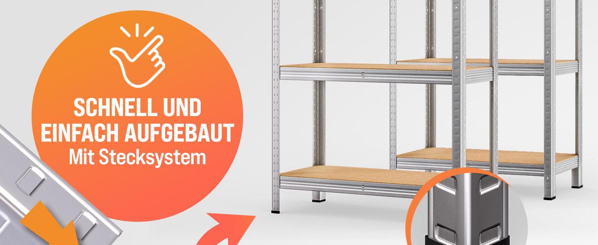 MONZANA® 2x Schwerlastregal 160x90x40cm 1400kg 4 MDF-Platten Regal Lagerregal Kellerregal Steckregal Werkstattregal