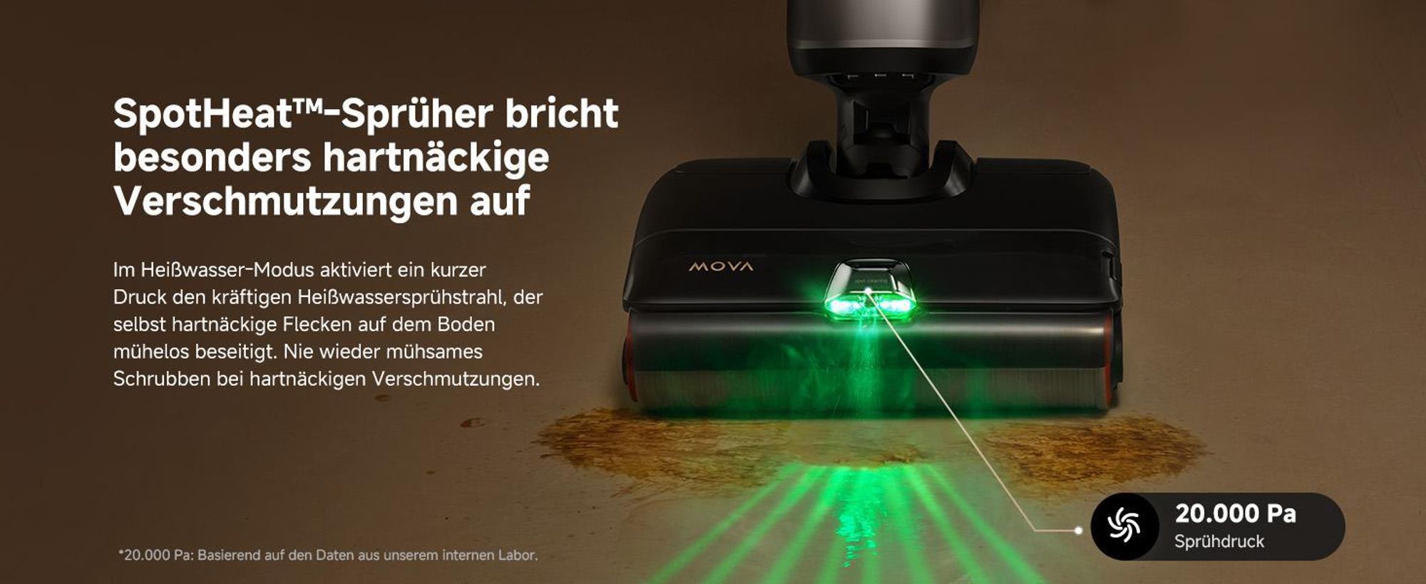 MOVA X4 Pro Nass-Trocken-Sauger, Heißwasser-Wischfunktion, Tangle-Free, Selbstreinigung bei 100 °C, 20 kPa Saugkraft, intelligente Saugkraftregelung