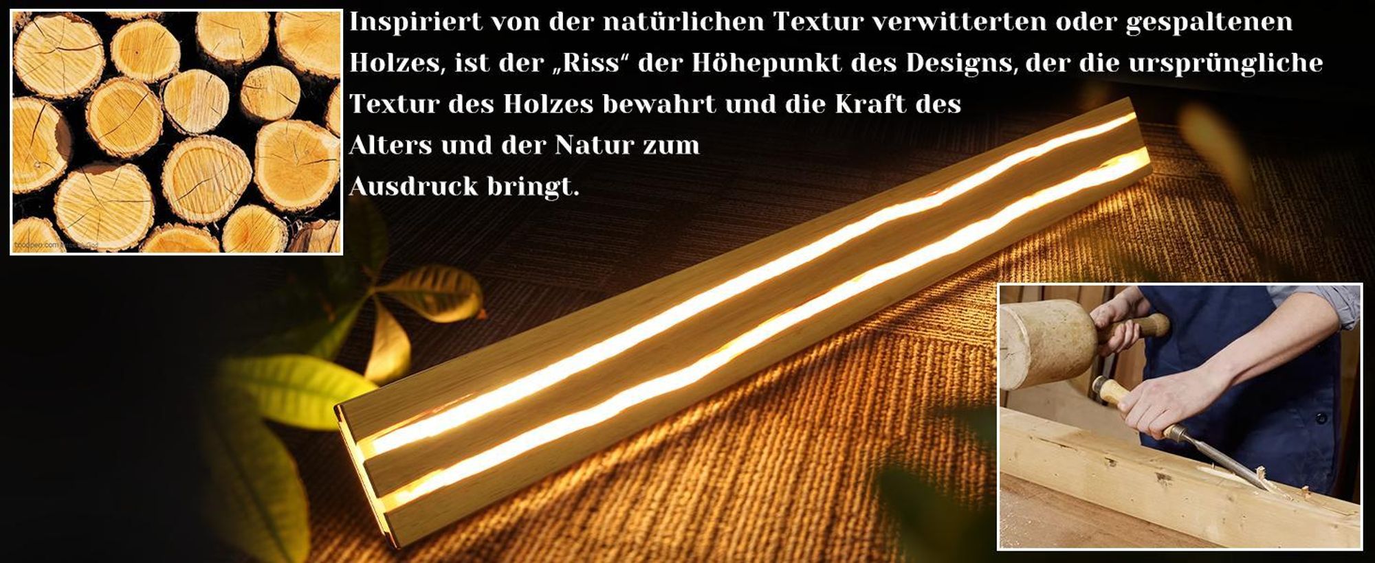 ZMH dřevěné nástěnné světlo LED 16W 100CM nástěnné světlo vnitřní dřevěná noční lampa teplá bílá pro ložnici