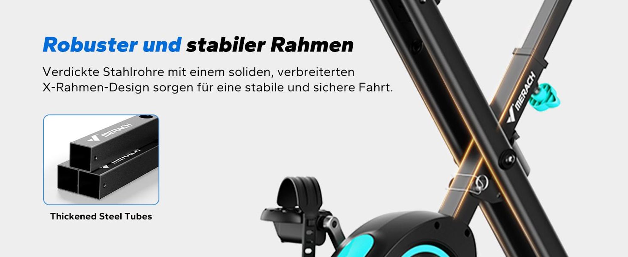 MERACH Klappbares Heimtrainer, kompakt und leise, 16 Magnetstufen, LCD-Bildschirm, Tablet-Halterung, für den Heimgebrauch
