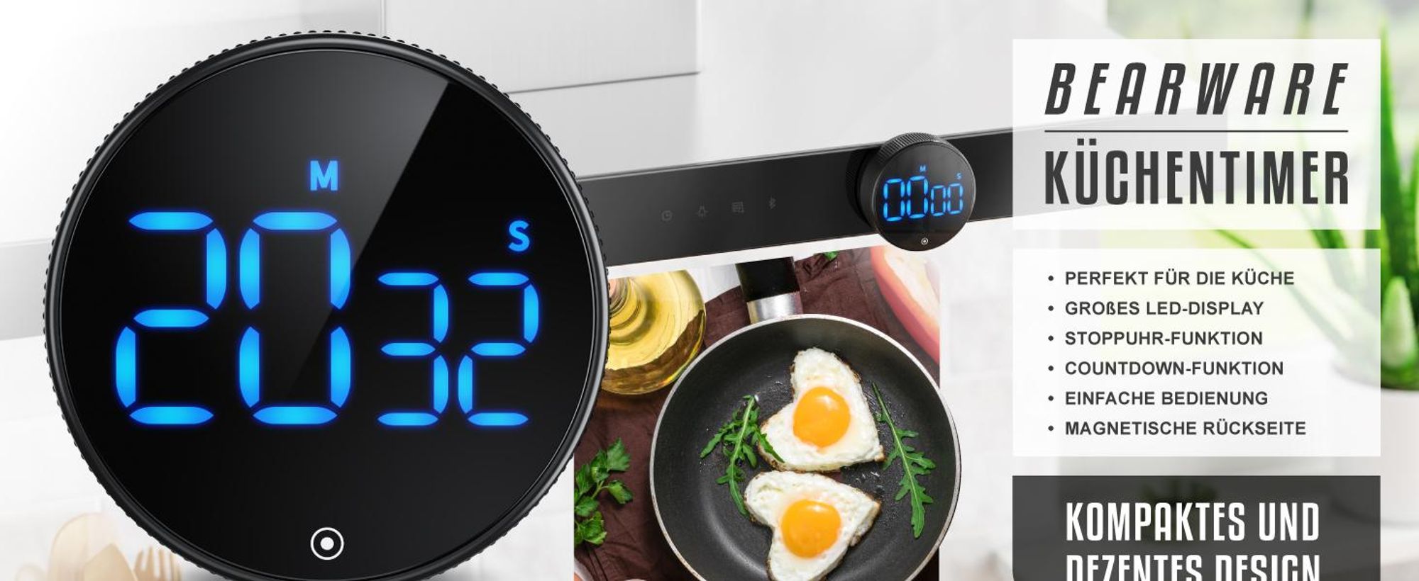 Bearware Küchentimer digital mit Drehring, Funktionen im Überblick