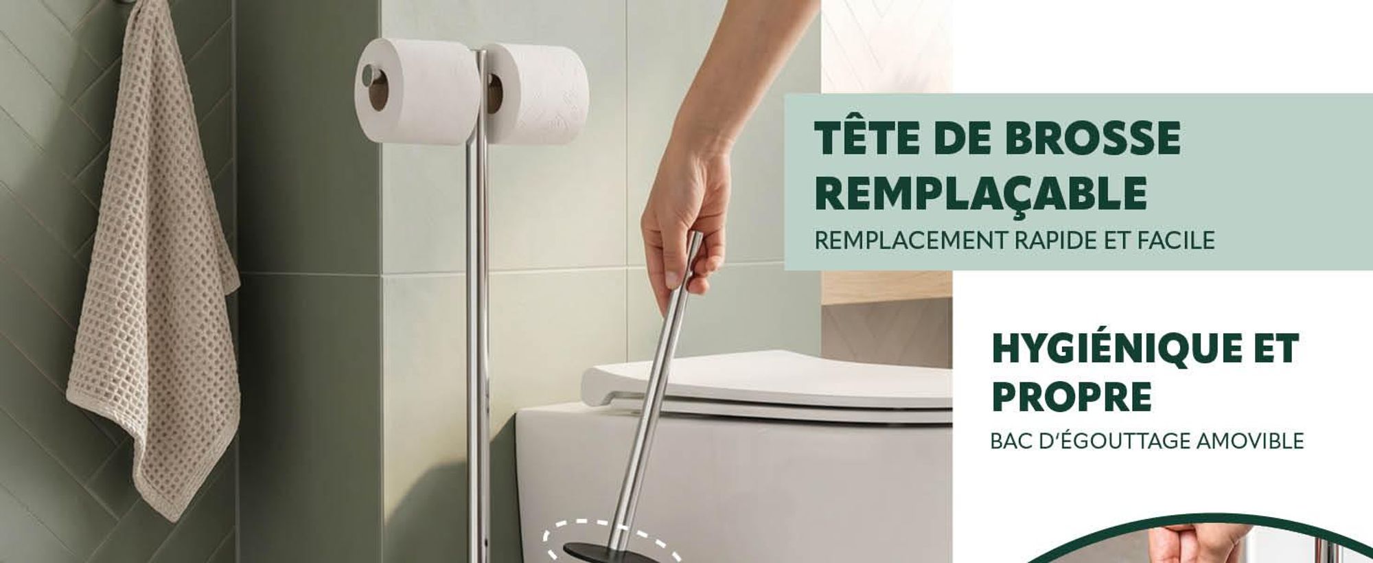 Brosse de toilettes dans la salle de bains