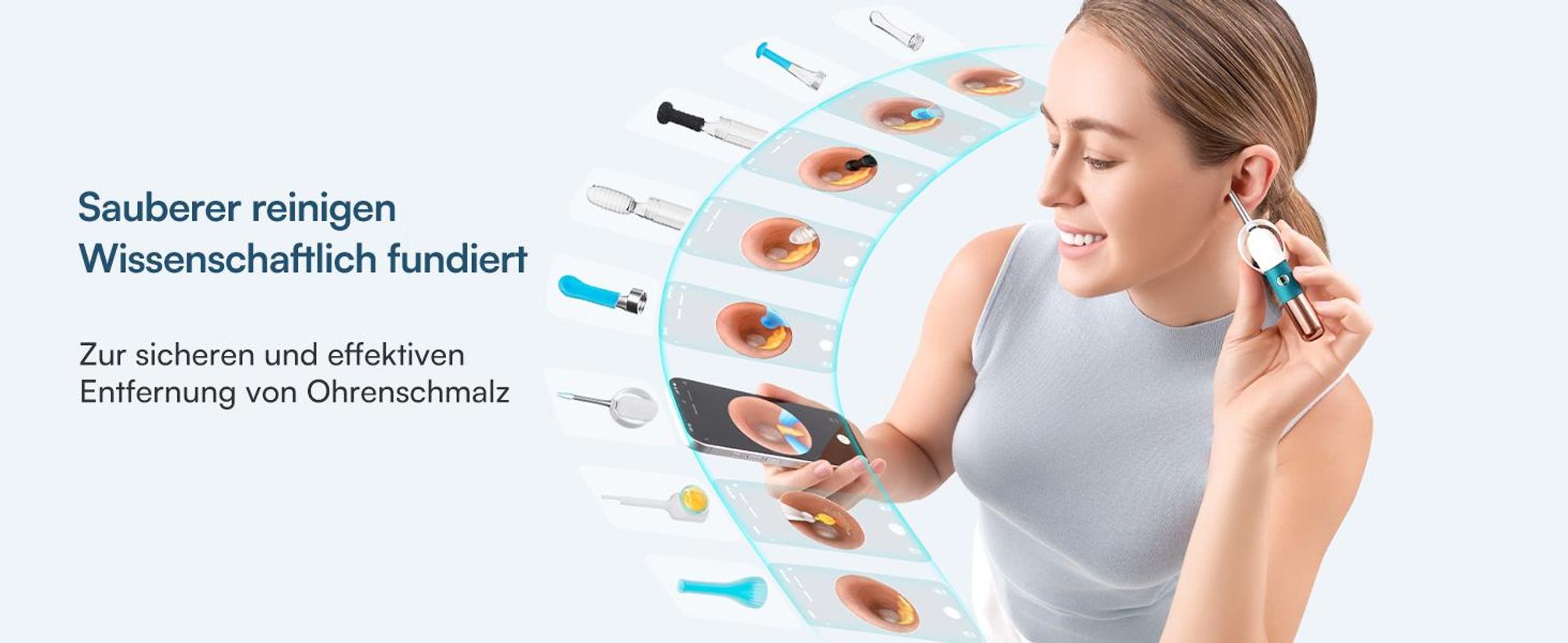 Bebird Ohrenschmalz Entferner Otoskop, 1080P HD WiFi Ohrenreiniger Kamera, Ohr Kamera , Wasserdicht Ohrenspiegel, 360°-Kamera Kinder, 30 Ersatzspitzen