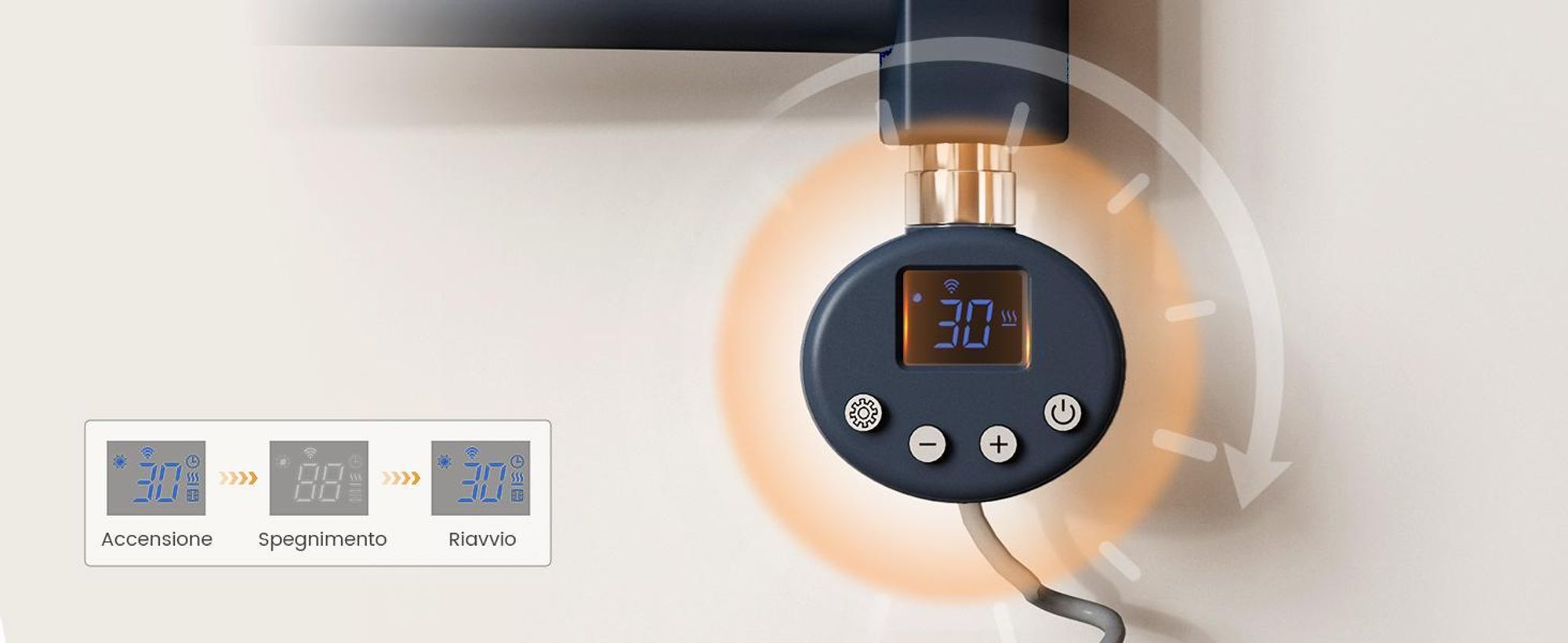 EMKE Radiatore elettrico da bagno 140X60cm 600W antracite Scaldasalviette curvo Controllo Wi-Fi Termostato intelligente Scaldasalviette