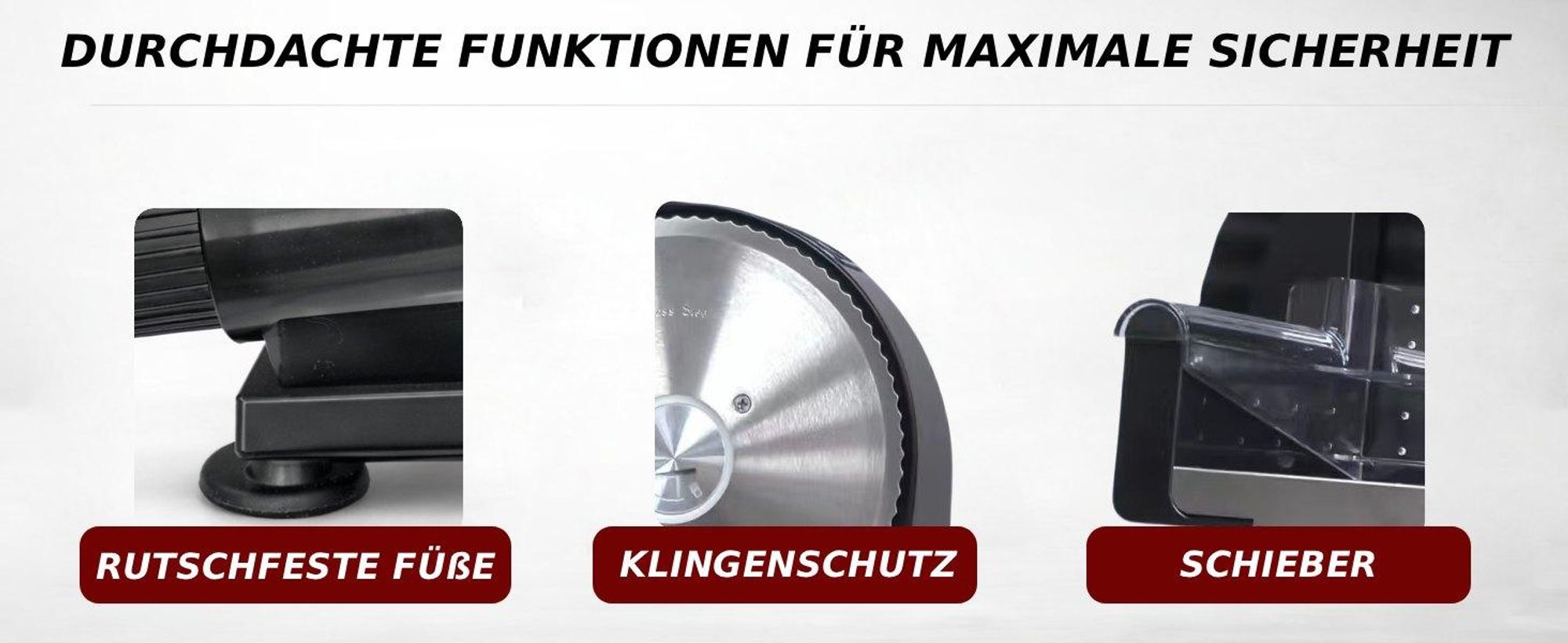 ELEKTRISCHER METALLSCHNEIDER 220W Für BROT und Schinken, AUSWECHSELBARE KLINGEN, SCHWARZ
