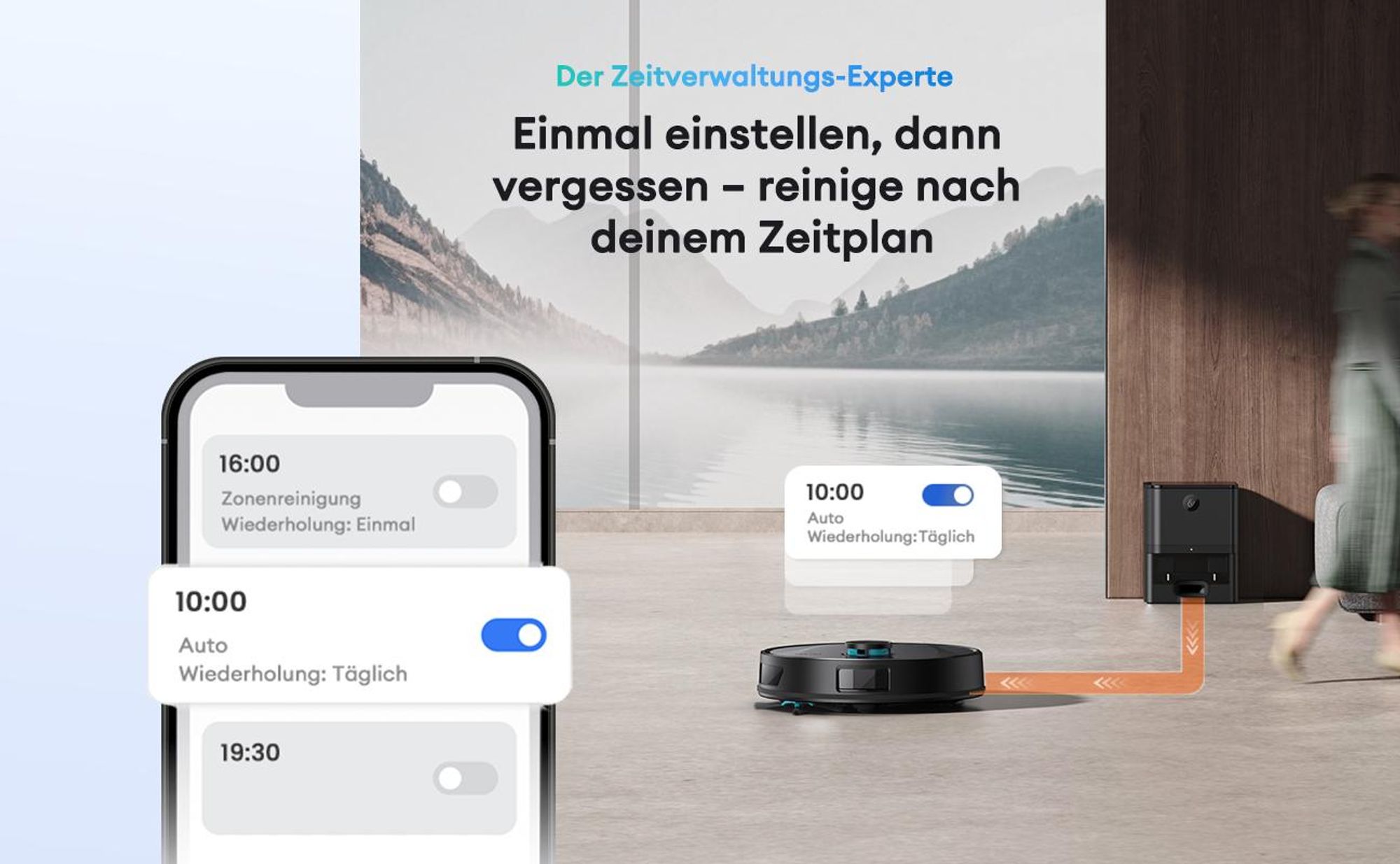 Ultenic ULT20P Staubsauger Roboter mit Absaugstation 4L, 200 Min. APP-Steuerbarer Saugroboter mit Wischfunktion 8000 Pa mit Laser-Hindernisvermeidung