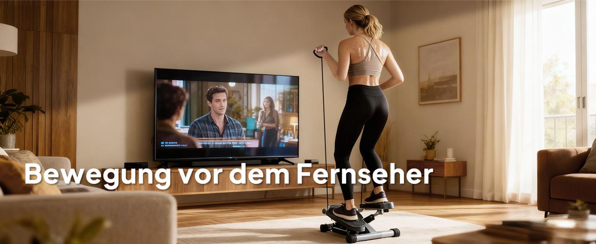 SPORTNOW 2 in 1 Mini-Stepper für Zuhause mit Power Ropes, Up-Down Stepper