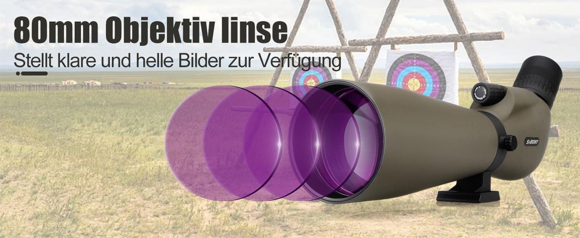 Svbony SV401 Spektiv, 20-60x80mm mit Stativ, Wasserdichtes FMC Optik 45-Grad Abgewinkelt, für Vogelbeobachtungs