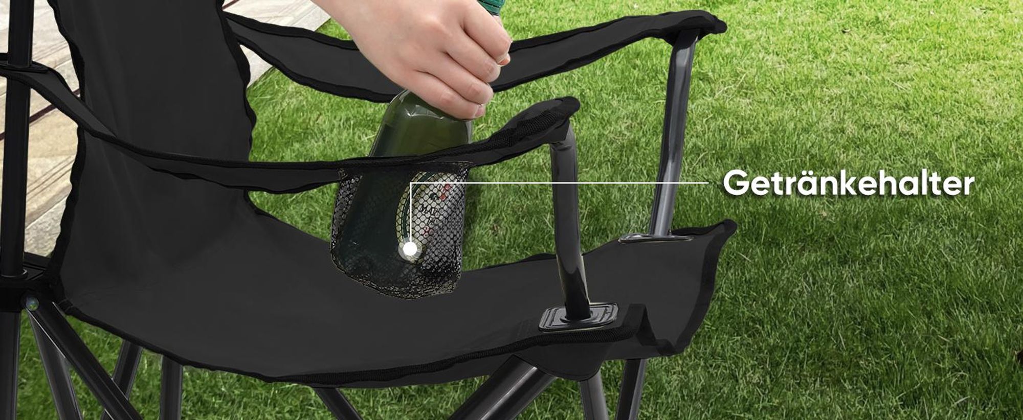 SUNULA 2er Set Campingstuhl Faltbar bis 100 kg, Faltstuhl Klappstuhl mit Getränkehalter und Tasche, Rosa