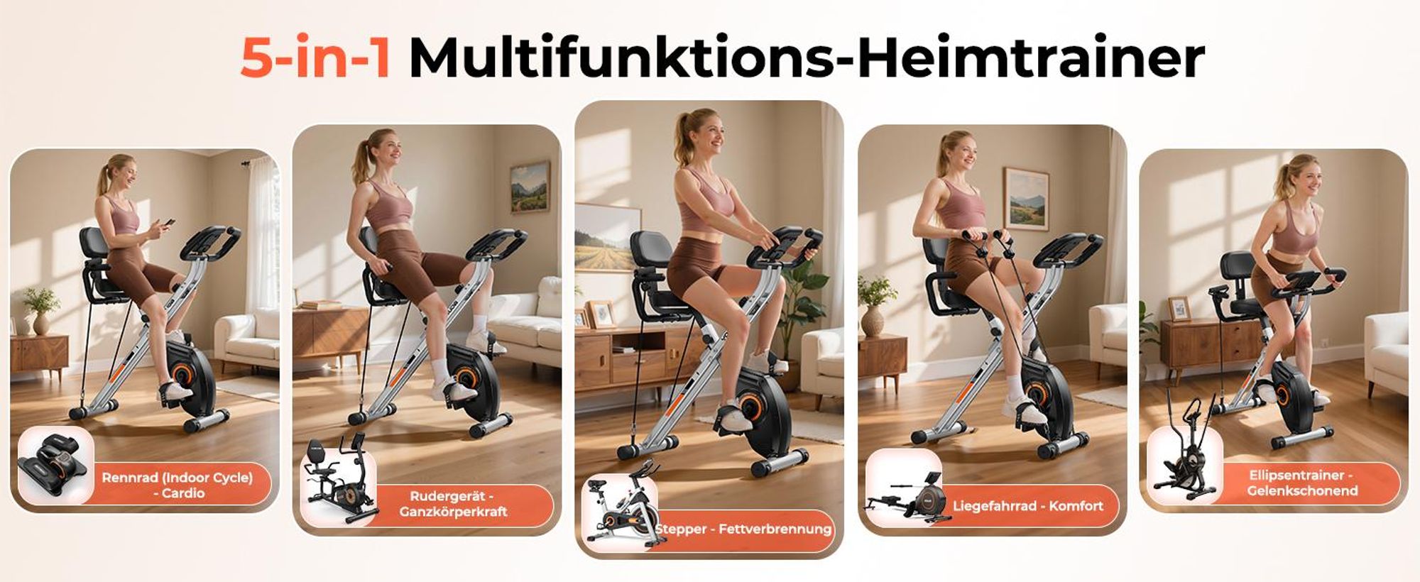 YOSUDA Heimtrainer Fahrrad Klappbar,Ergometer 150kg Belastbar, Hometrainer 8 Magnetische Widerstandsstufen,Leise & Bequem, LCD-Monitor