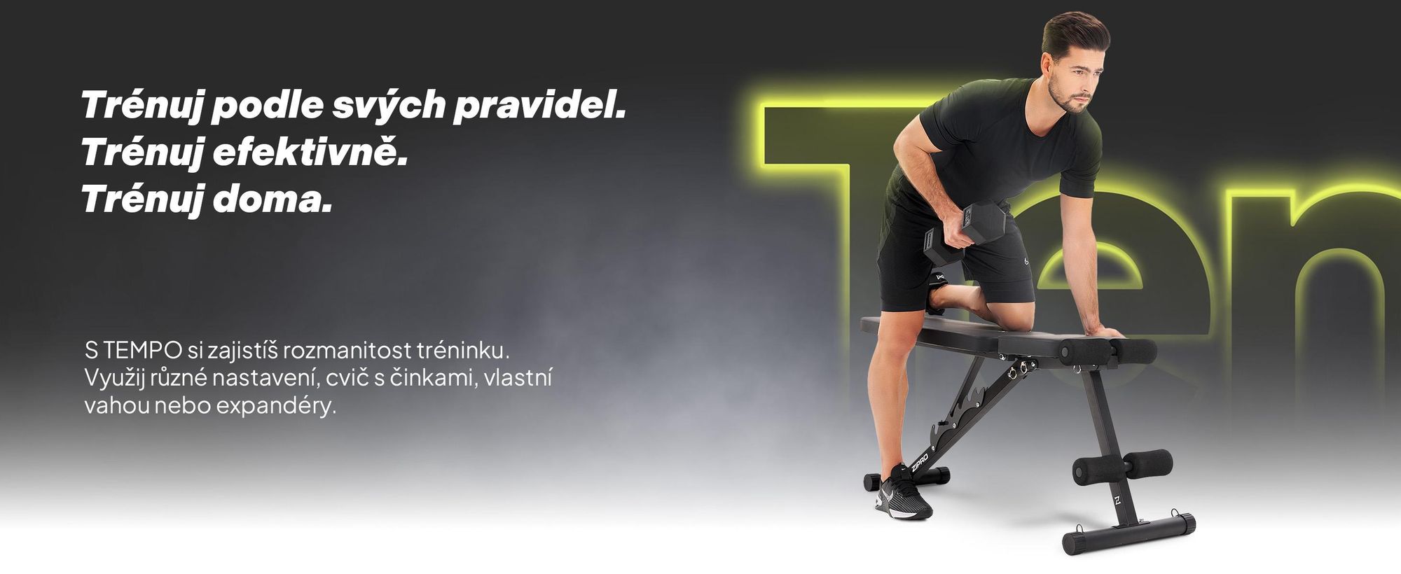 Skládací lavice na činky Zipro Tempo – nastavitelná tréninková lavice pro domácí použití, šikmá lavice, negativní lavice s expandéry, nosnost 230 kg, ideální pro činky