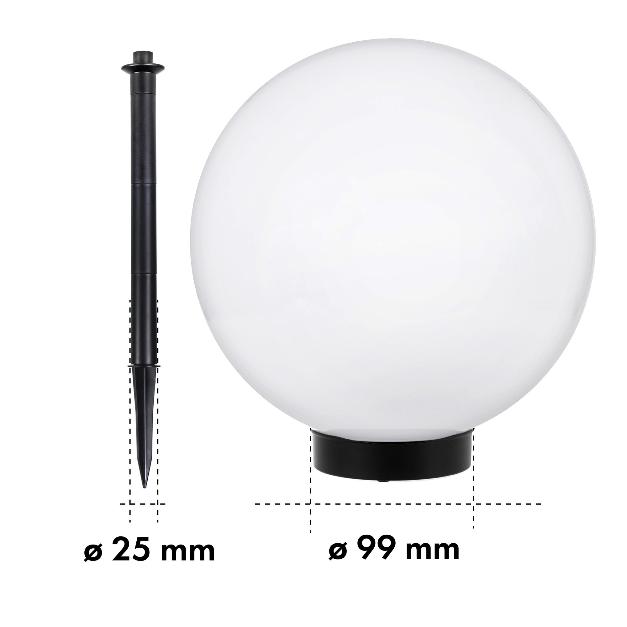 Solar Kugellampe Leuchtkugel Solarlampe Gartenlampe Dämmerungssensor Weiß