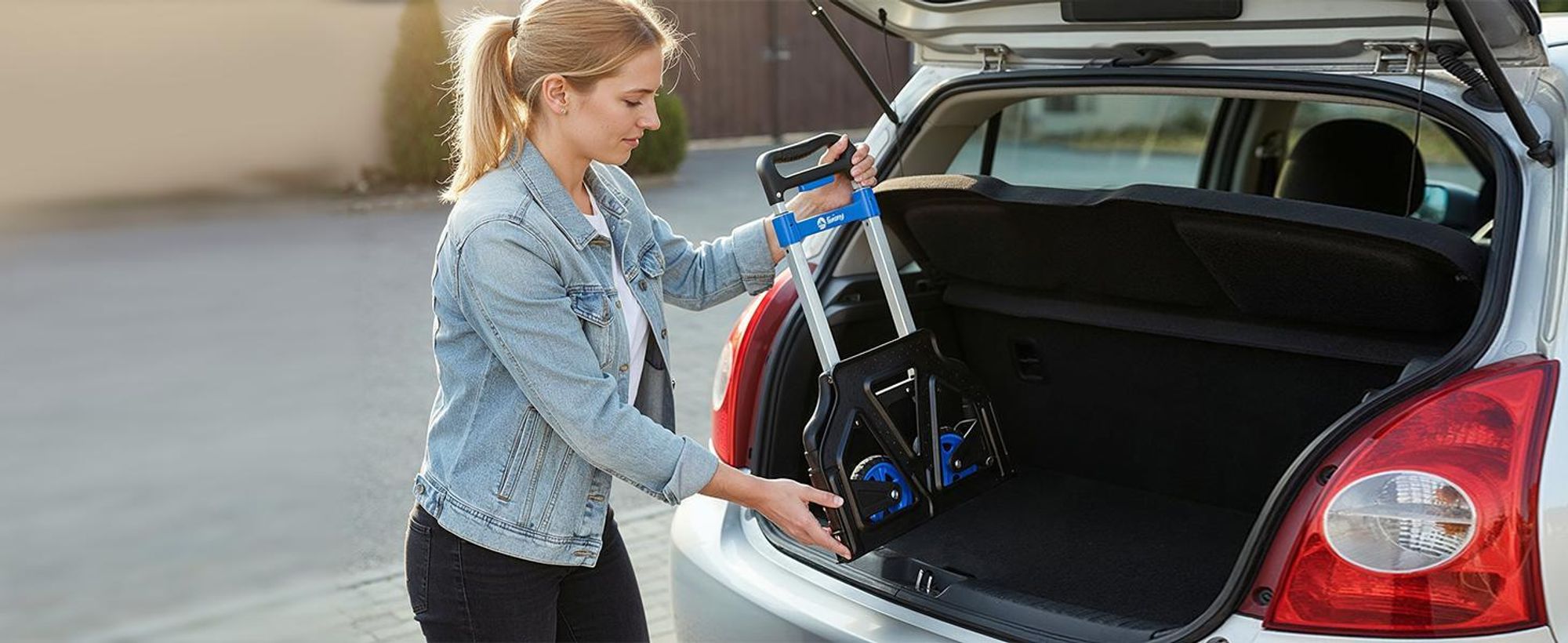 Sekey Aluminium Sackkarre klappbar 80 kg Transportkarre Stapelkarre Handkarre Klappkarre mit 3-Stufig höhenverstellbarem Griff