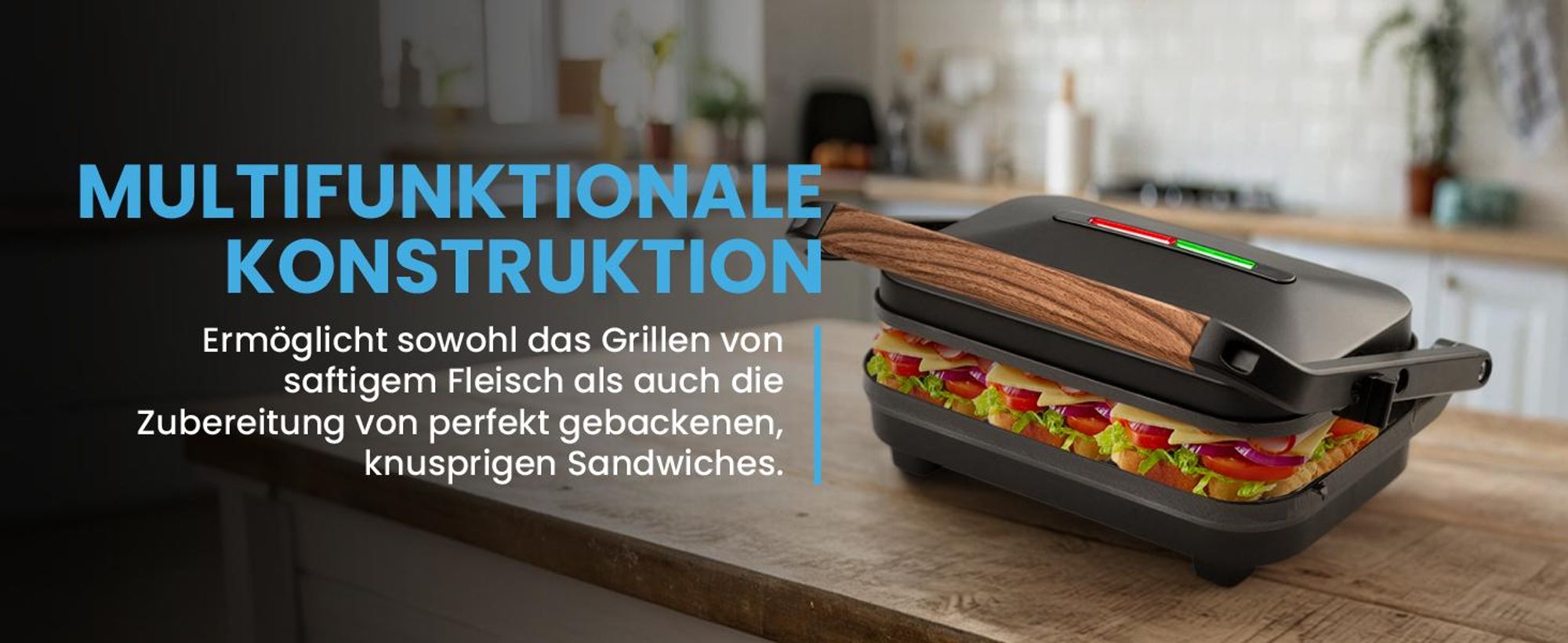 Elektro-Kontaktgrill Antihaft für Sandwiches und Panini