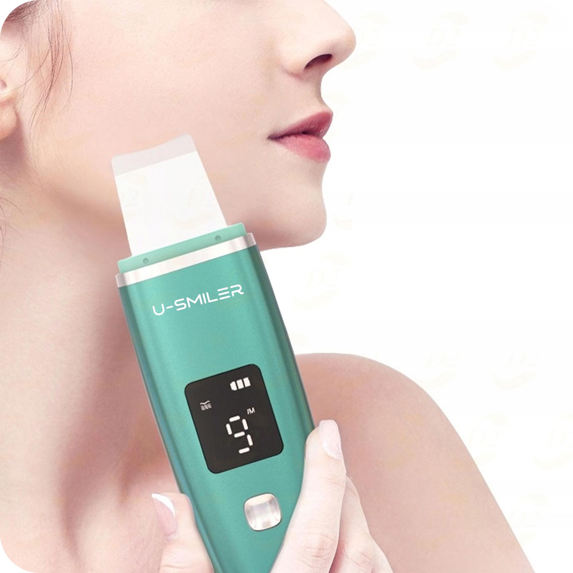KRUMAD Ultraschall Skin Scrubber 5in1, Kavitationspeeling EMS Ionen Sonophorese, kabellos, Gesichtsreiniger USB