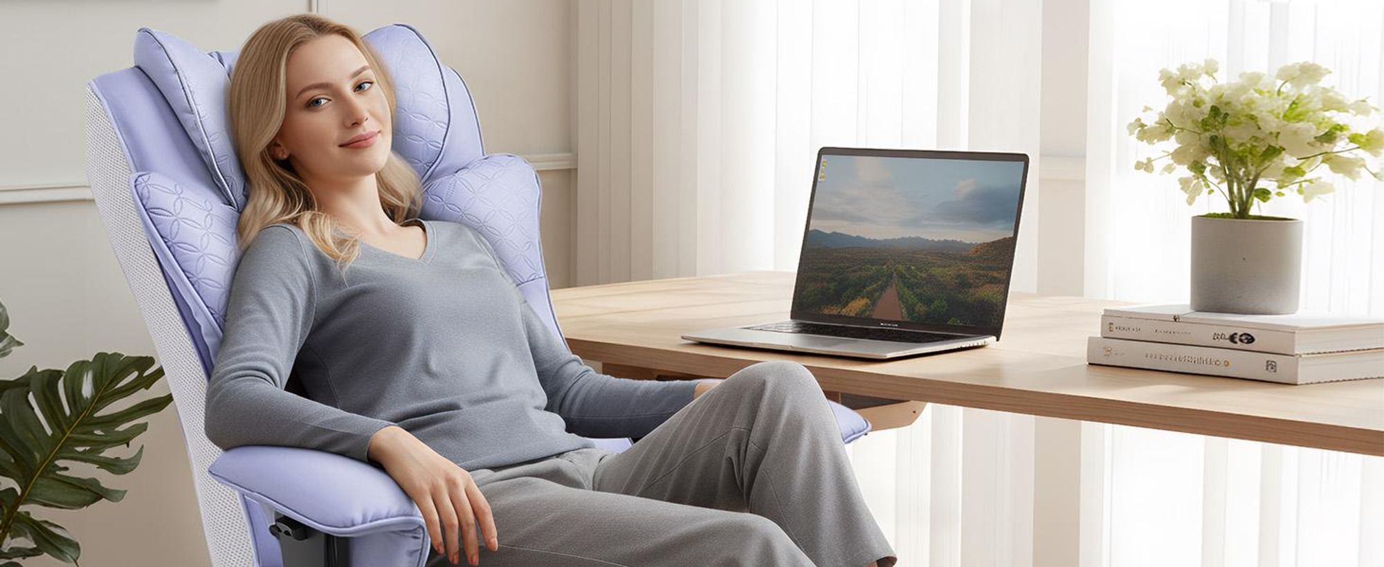 GTPLAYER Gaming Stuhl, Ergonomischer Bürostuhl mit Fußstütze, 150° Verstellbare Rückenlehne & Armlehnen, Computerstuhl Chefsessel, 180KG, lila
