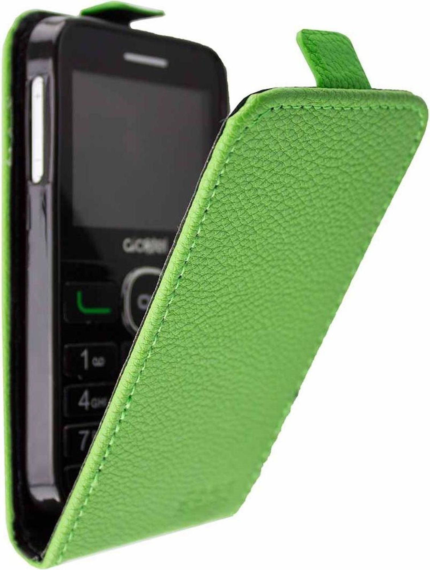 caseroxx Schutz Tasche Hülle Flip Cover kompatibel mit Alcatel 2008G, Smartphone Tasche Flip Cover in grün Bild 2