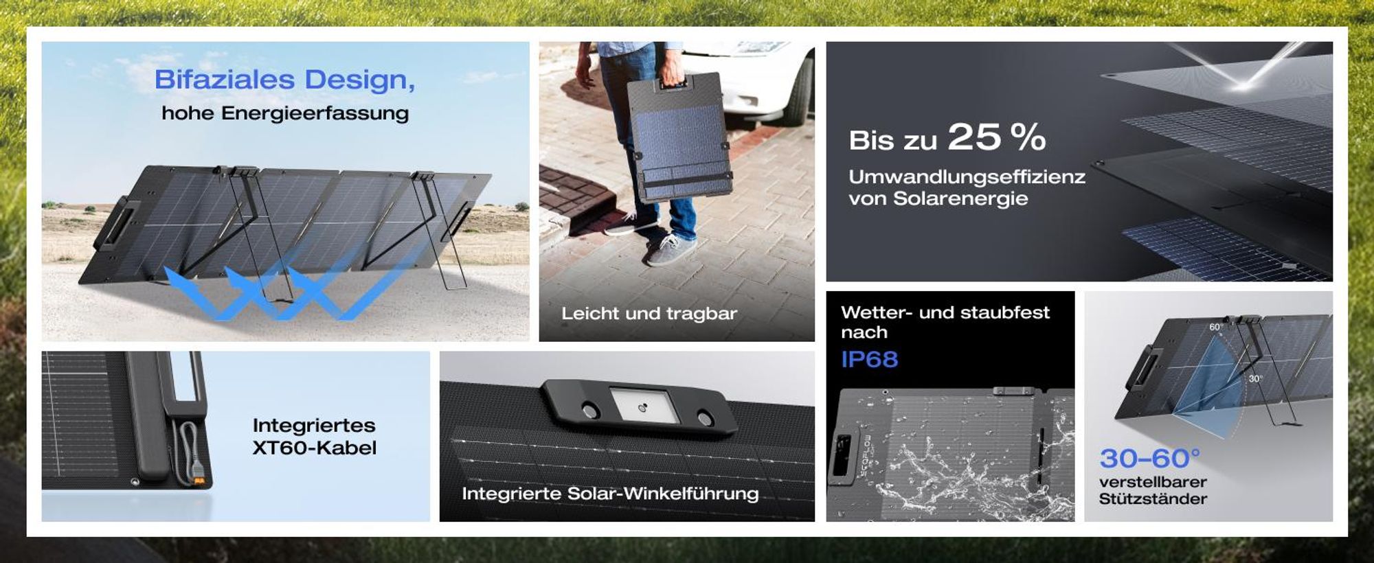 ECOFLOW 110W Solar Panel, Faltbar Solarpanel Faltbar Solarmodul