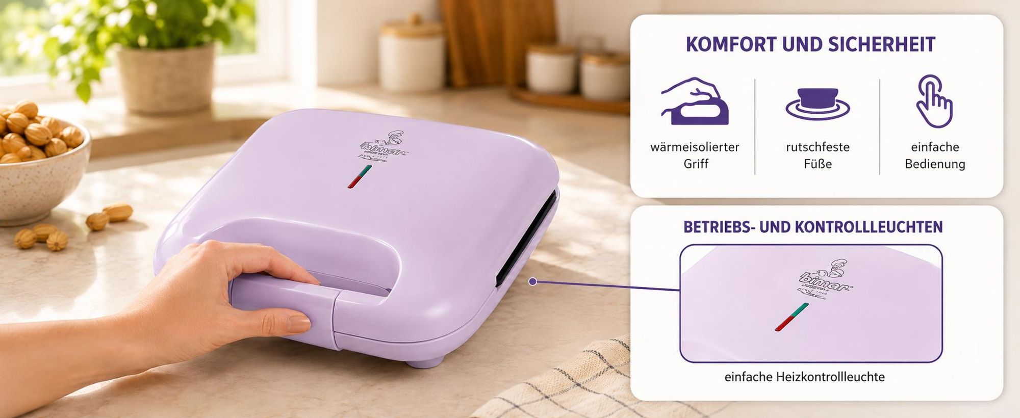 Nussgebäck-Maker Keksform 750W 12 Hälften Antihaftbeschichtet Zn1000P