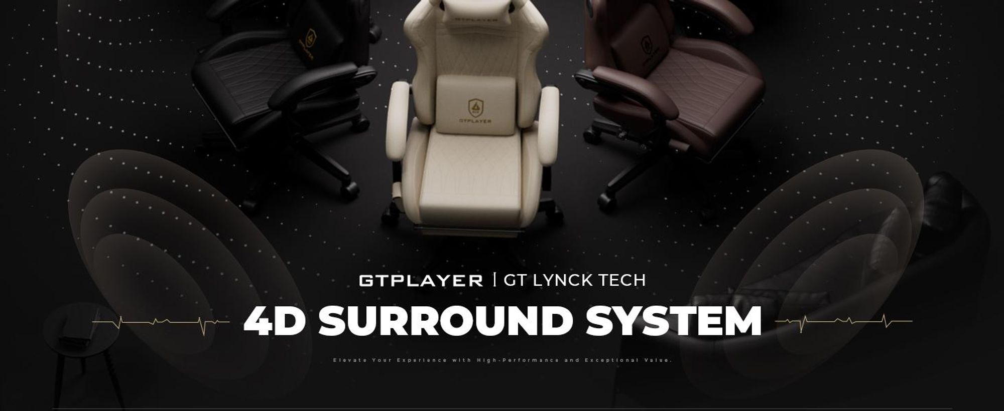 GTPLAYER Herná stolička ACE PRO, ergonomická kancelárska stolička s výklopnými podrúčkami a podnožkou, Hi-Fi reproduktor, pôsobivá zvuková atmosféra, svetlohnedá