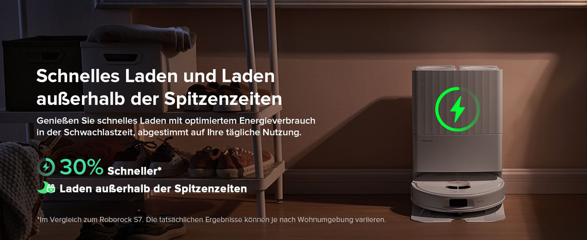 Roborock Qrevo Edge S5A Staubsauger Roboter 18.500 Pa(Upgrade von S8 Pro Ultra), 75℃ Heißwasser-Moppwäsche, Dual Anti-Tangle, FlexiArm Design™ Schwarz