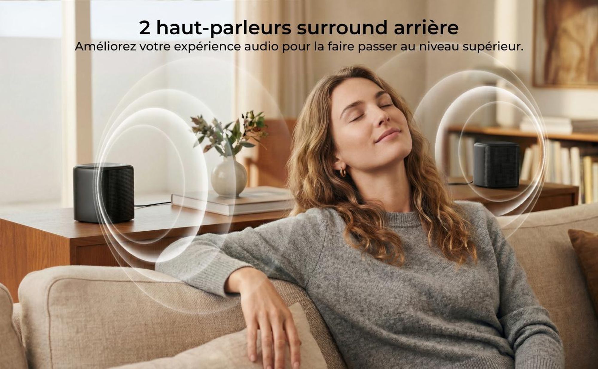 ULTIMEA Aura S5T Barre de son 7.1 Dolby Atmos avec caisson de basses, système audio surround, contrôle via application, 4 enceintes surround, 420 W