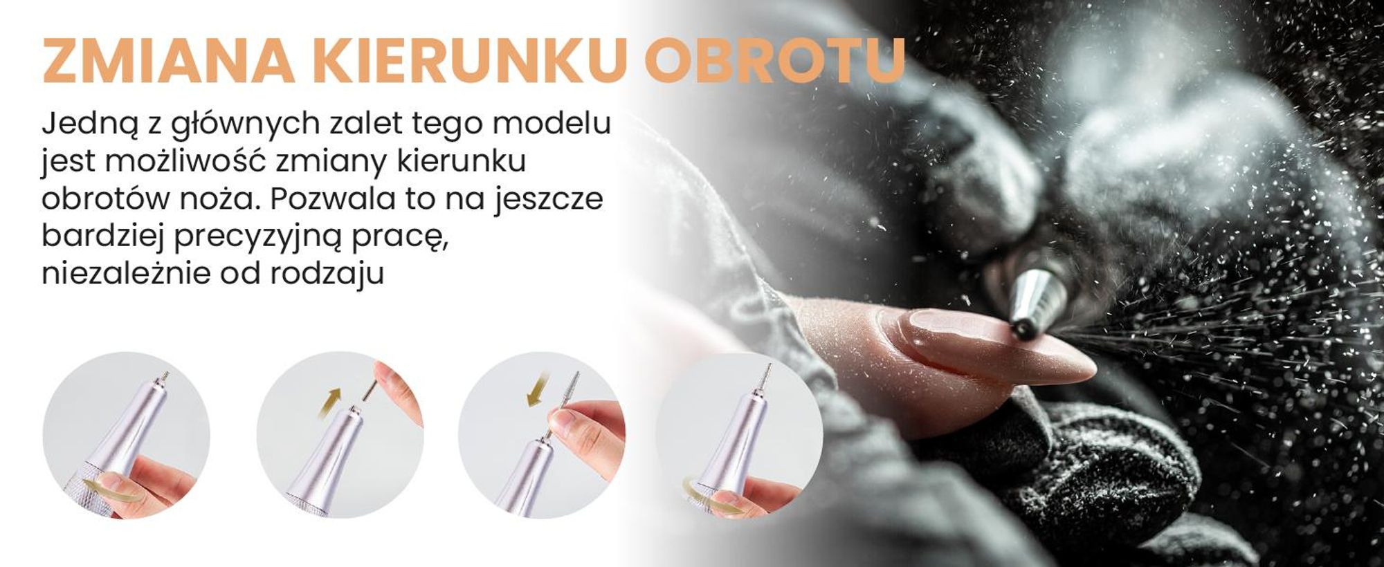Maltec Beauty Frezarka do paznokci ND-6 + frezy