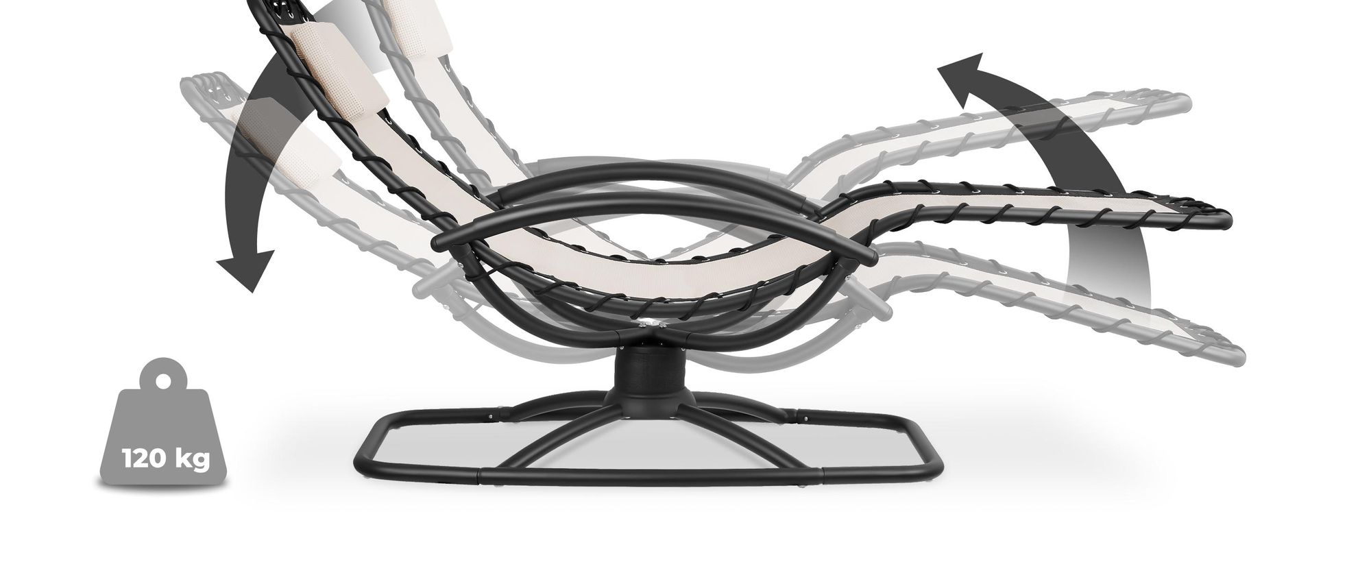 tectake® Gartenliege Toulon, ergonomisch, Schwingfunktion