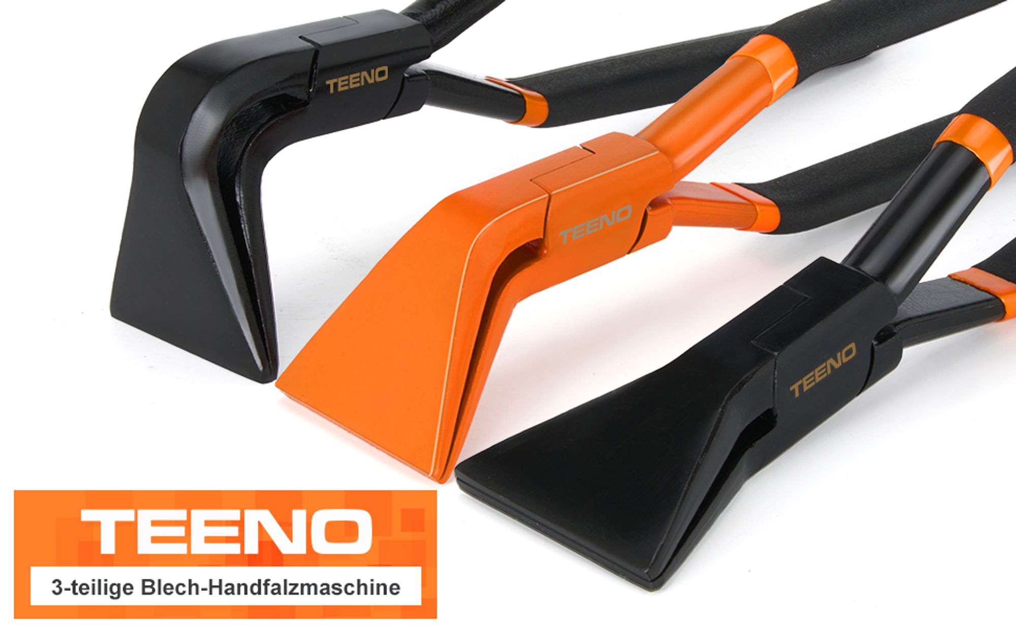 TEENO 3Tlg Abkantzange Biegezange Falzzange [0°], [45°] and [90°], Maulbreite 60mm, Blechbiegezange aus Kohlenstoffstahl, mit Handschuhe
