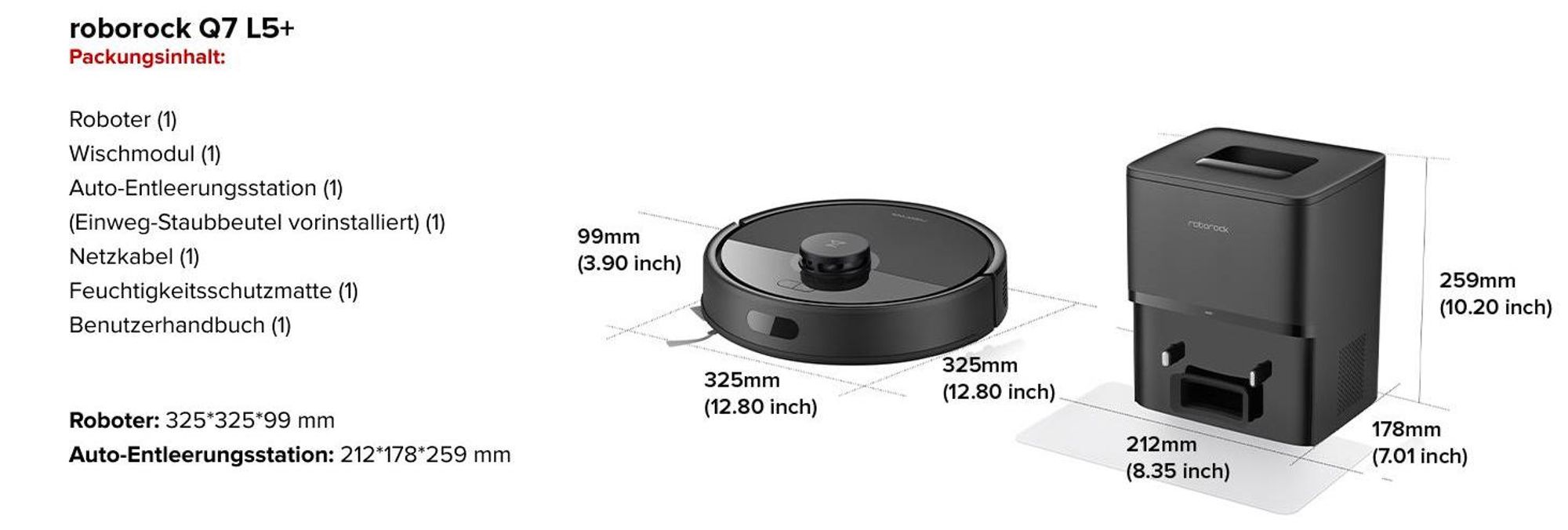 Roborock Q7 L5+ Saugroboter mit Wischfunktion, Automatischer Staubentleerung, Dual Anti-Tangle System, 8.000 Pa Saugkraft, LiDAR-Navigation