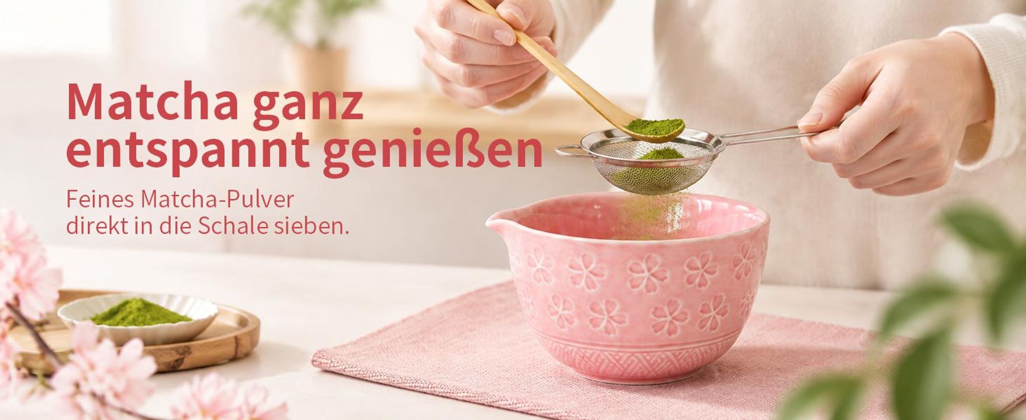 Matcha Tee Set 8-Teiliges Matcha Set mit Matcha-Schale Bambus-Besen Besenhalter