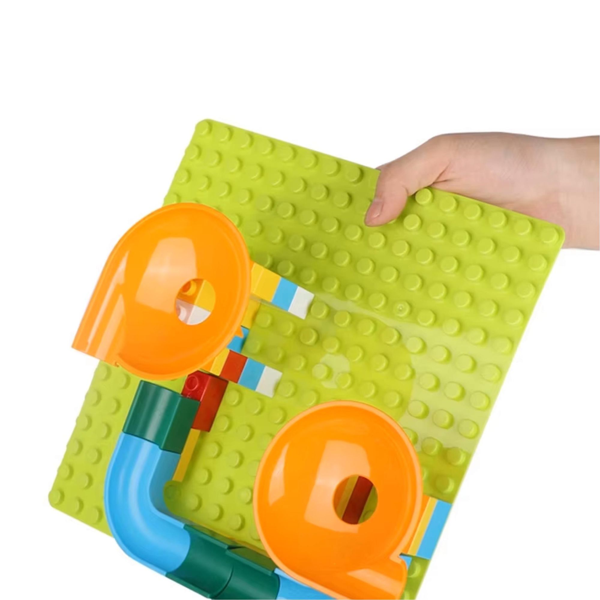 Bauplatte 16x16 große Noppen, Grundplatte kompatibel mit gängigen Bausteinen, 25,5 x 25,5 cm, EVI KIDS, Hellgrün
