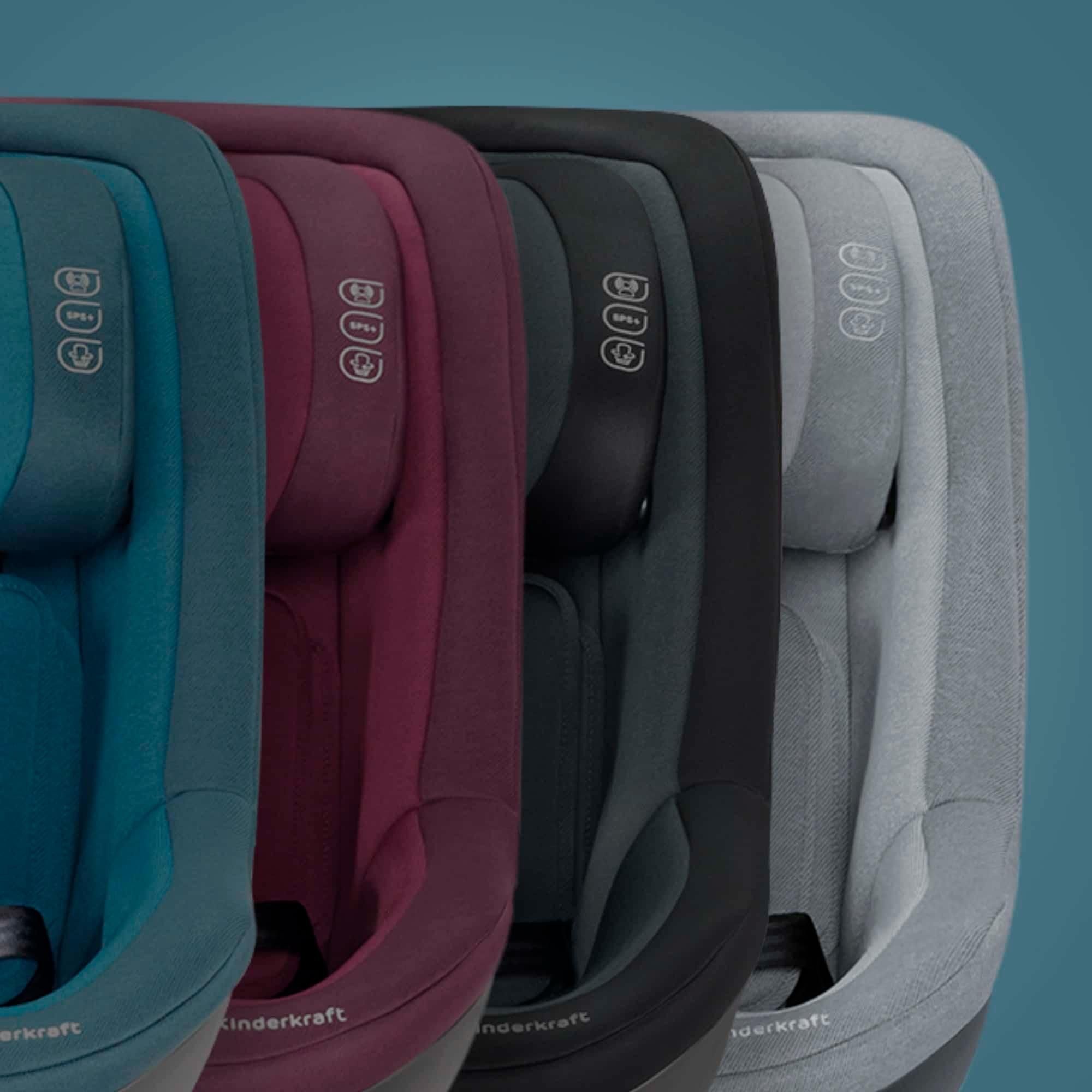 Kinderkraft I-GUARD i-Size - Autositz 40-105 cm - R129 Norm - 360° - H-GUARD SYSTEM - ISOFIX - Belüftete Schale - Verstellbare Kopfstütze - Grau