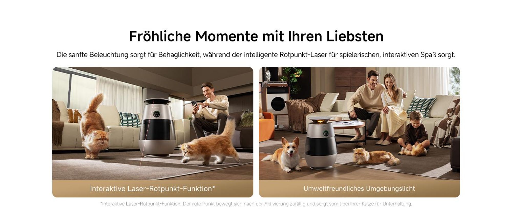 Dreame AP10 Luftreiniger für Haustiere mit 360°Luftumwälzsystem, fünfstufiger Reinigung,transparentem Behälter,gewölbter Oberseite, LED,App-Steuerung