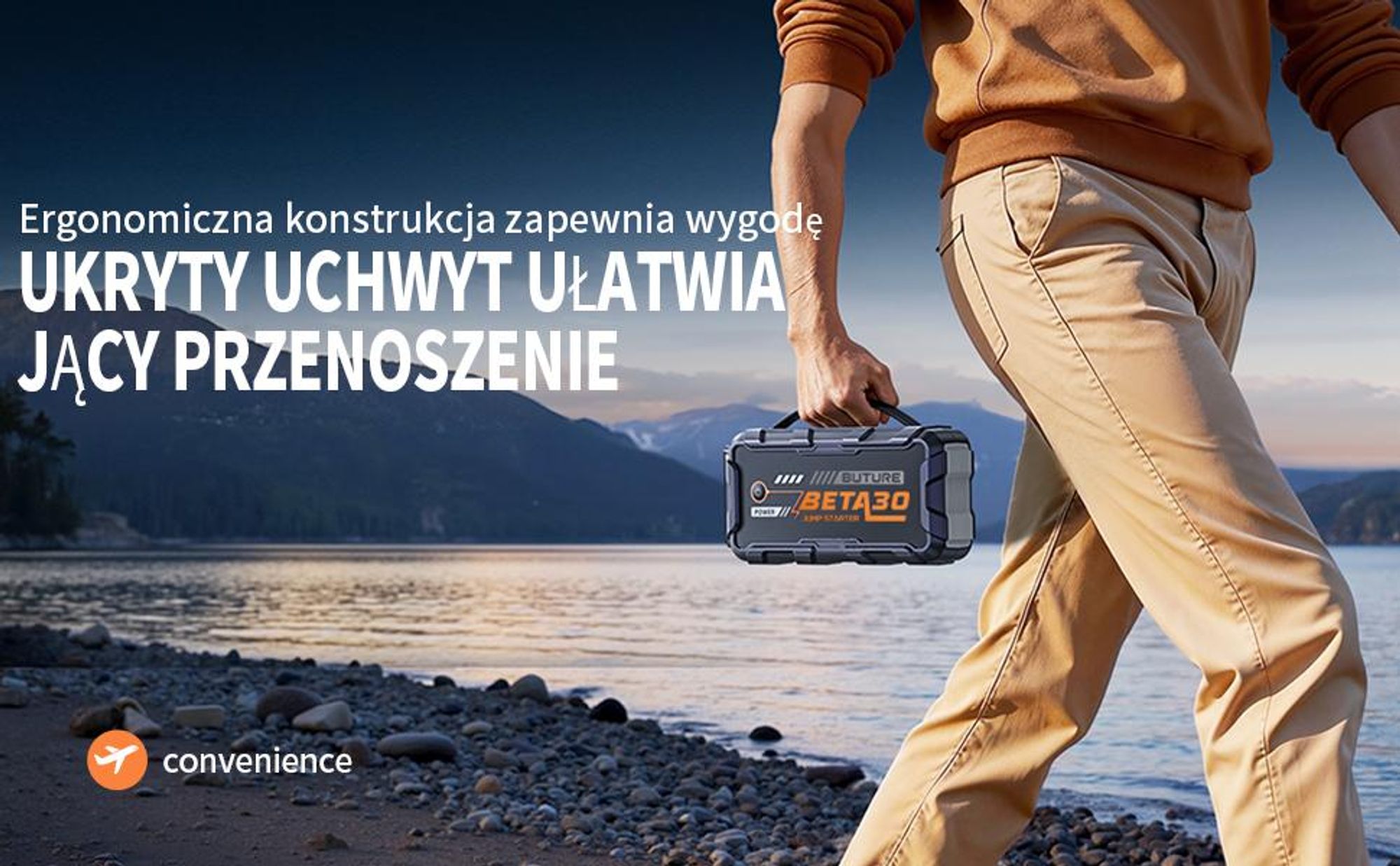 Powerbank Buture do rozruchu silnika, 6000A, 26800 mAh, powerbank do rozruchu silnika samochodowego, pomoc przy rozruchu, BETA30