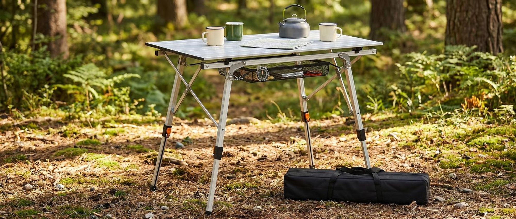 tectake® Aluminium Campingtisch Tina faltbar 90 x 52 x 47 - 70 cm