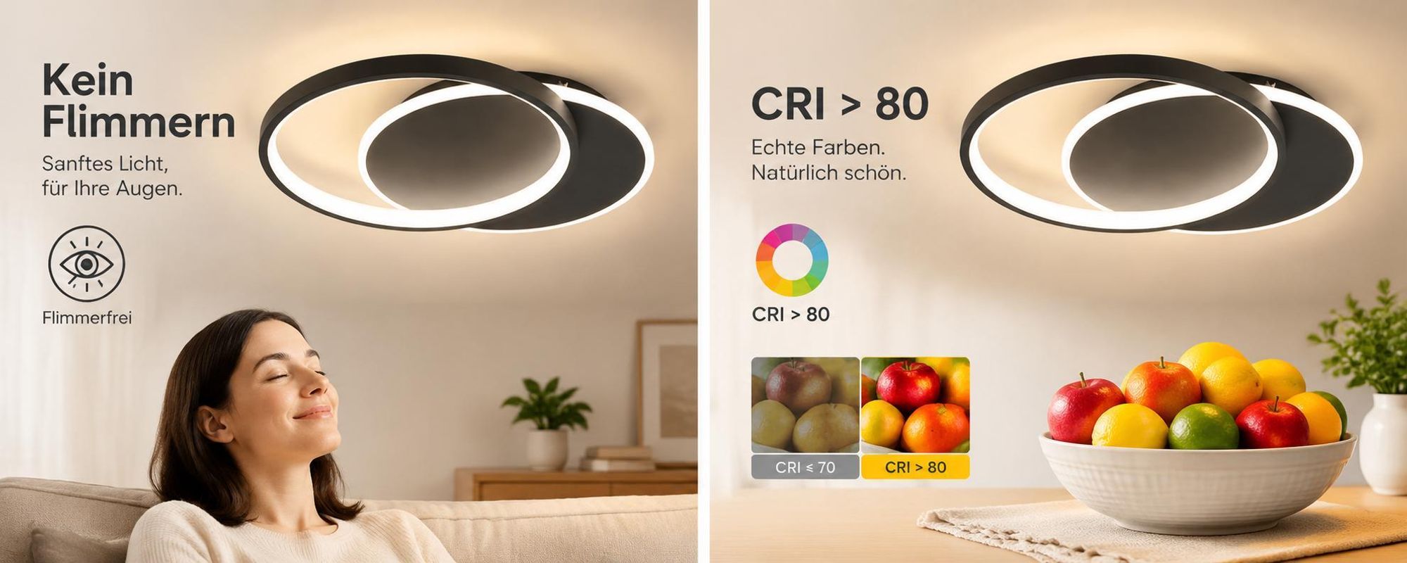 ZMH LED lampy sufitowe ściemnialna z pilotem biała lampa sufitowa 35W nowoczesna płaska z 2 okrągłymi pierścieniami do sypialnia kuchnia korytarz