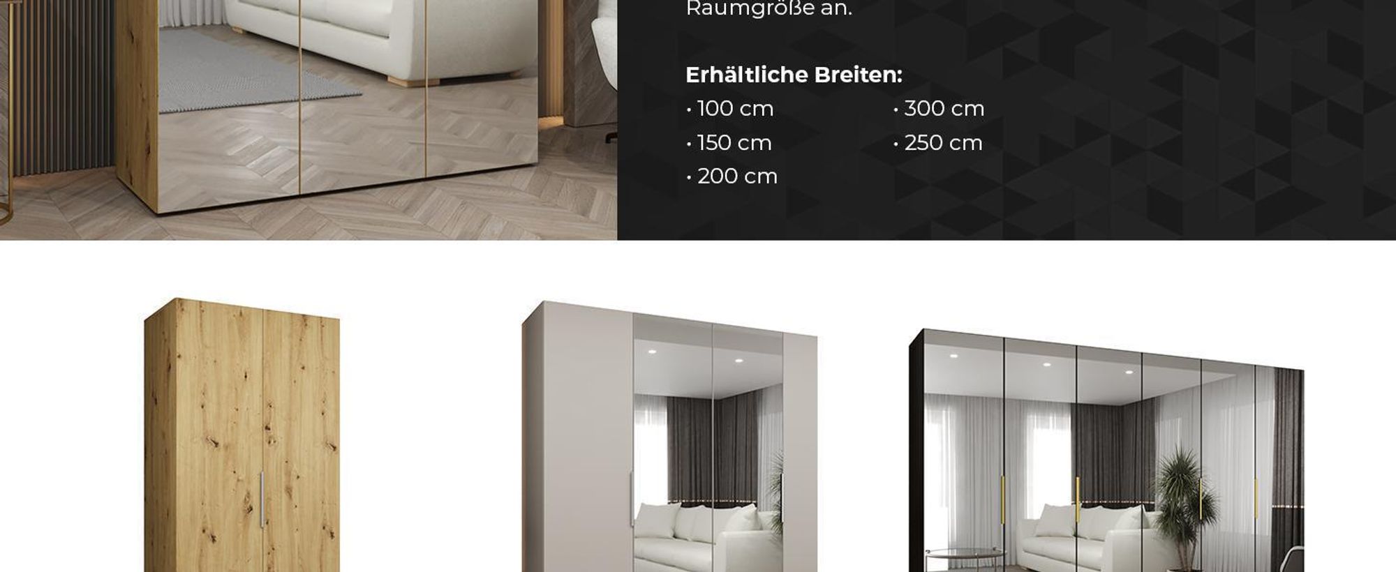MEBLE KRYSPOL, Kleiderschrank, Schrank 150 cmx202x52, Schwarz, Kaschmir