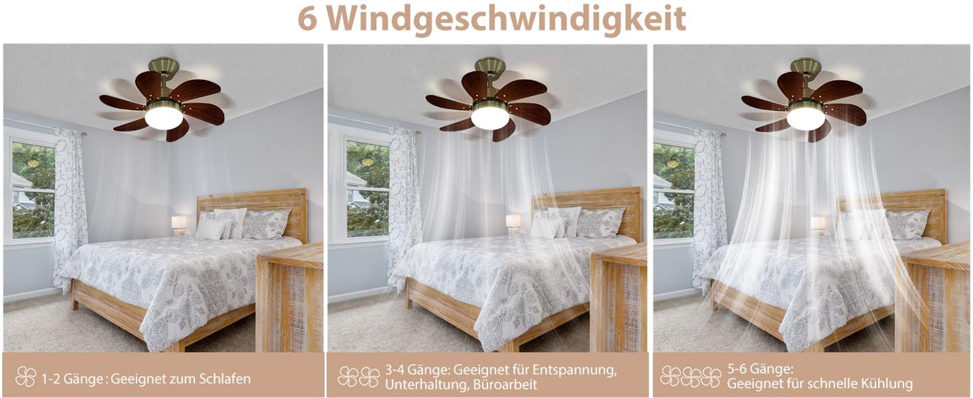 ZMH plafondventilator met E27 lamp, met afstandsbediening, dimbaar, modern design, timerfunctie, energiezuinig, geschikt voor woonkamer, kinderkamer, kantoor