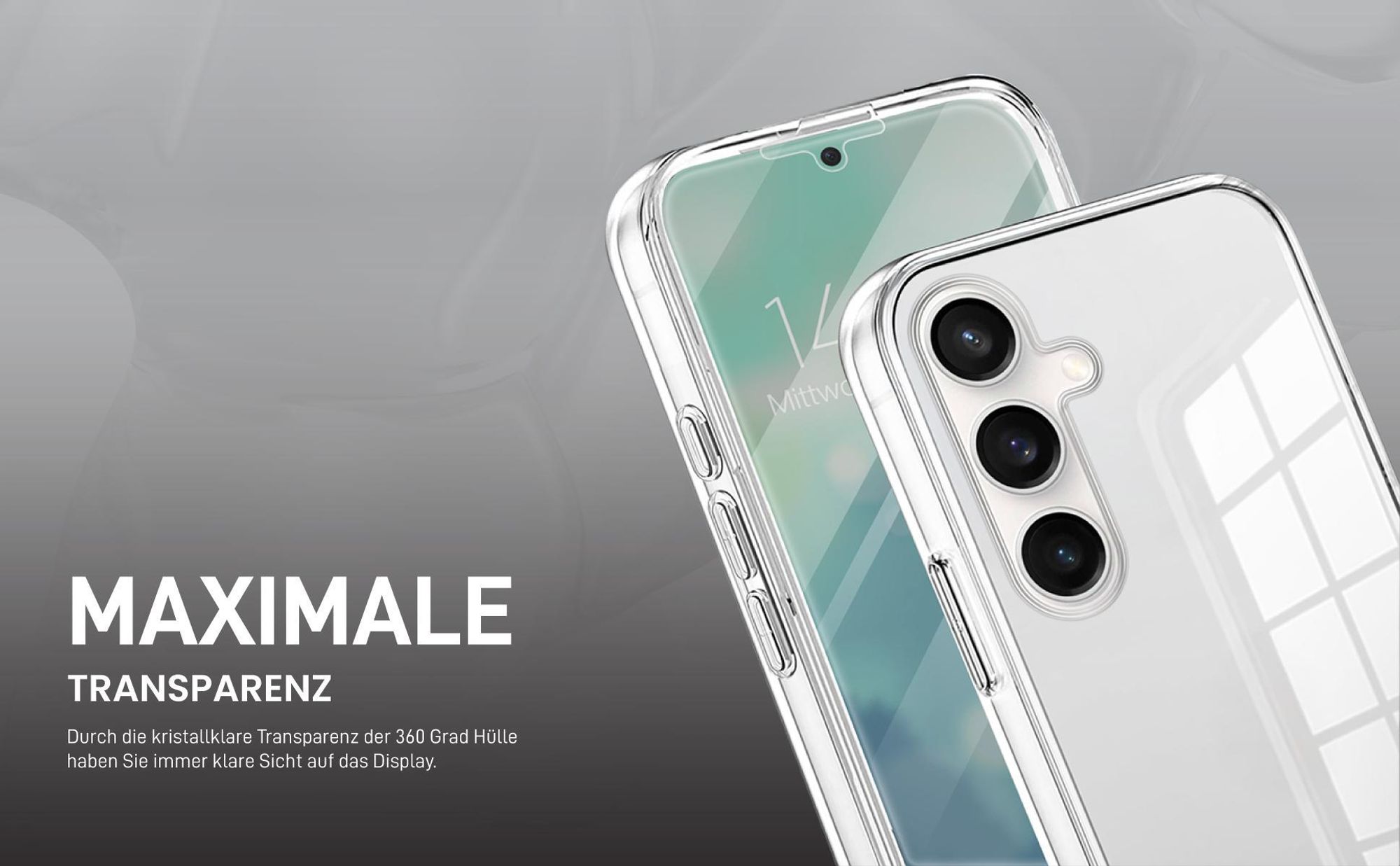 Transparentes 360 Grad Cover Front Back für Samsung Galaxy S23 FE