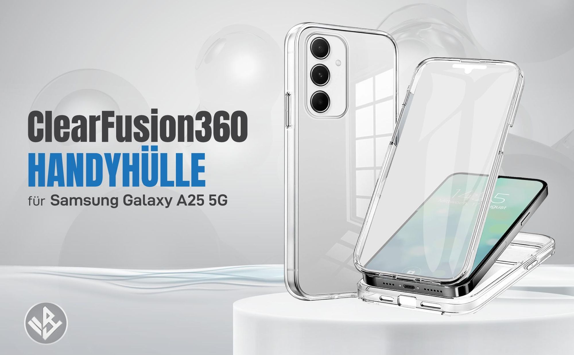 Transparente 360 Grad Hülle für Samsung Galaxy A25 5G mit Kameraschutz