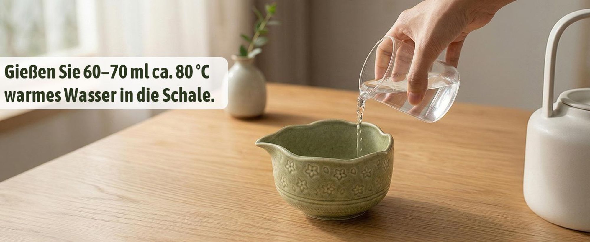 VONATES Matcha Set 9-tlg. mit Matcha-Schale, Bambus-Besener & Halter, Sieb, Löffel, Tuch, Eisform - Starter-Kit für Teezeremonie & Geschenk, Grün